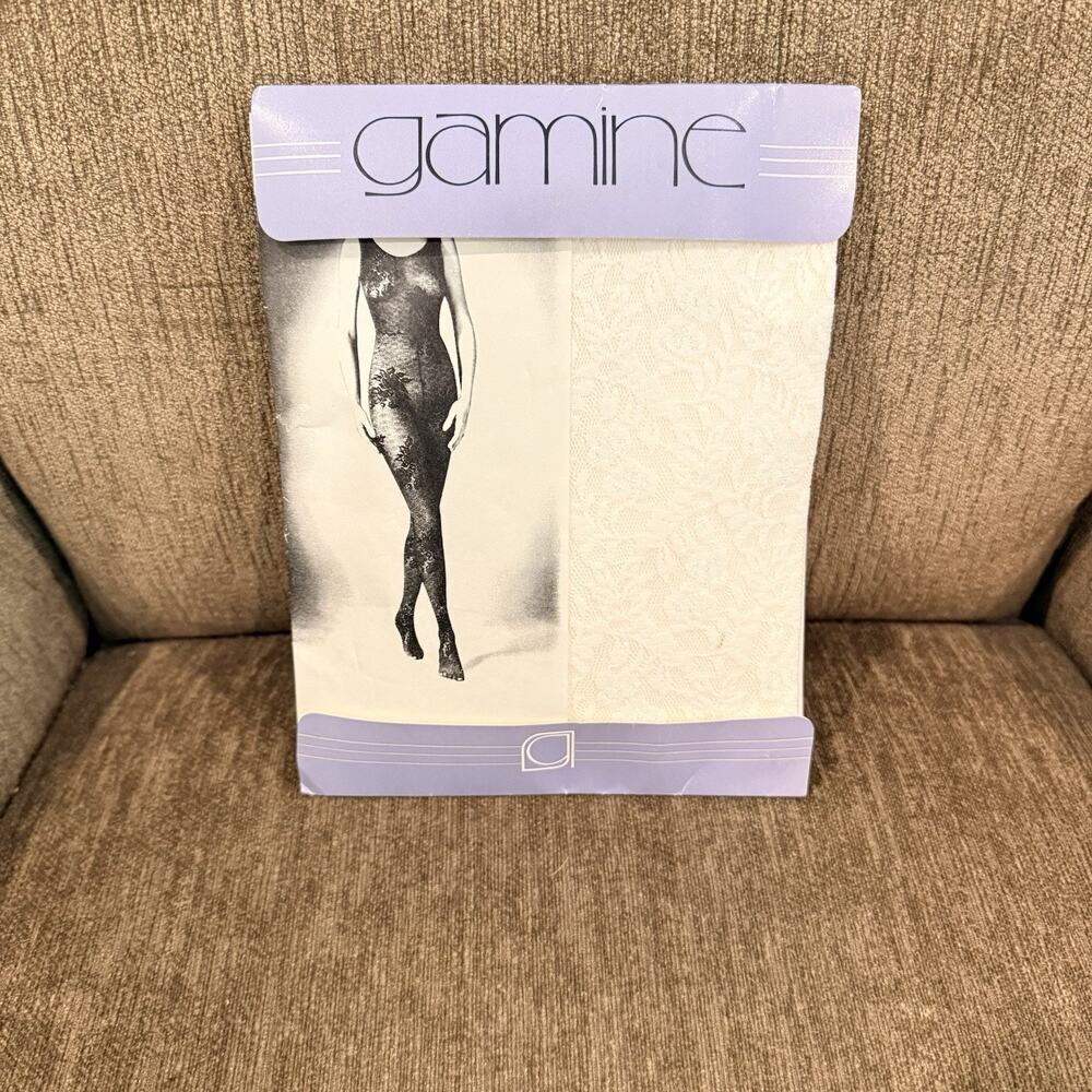 Vintage Gamine Lace Bodystocking White M/L NOS Montgomery Ward Made USA